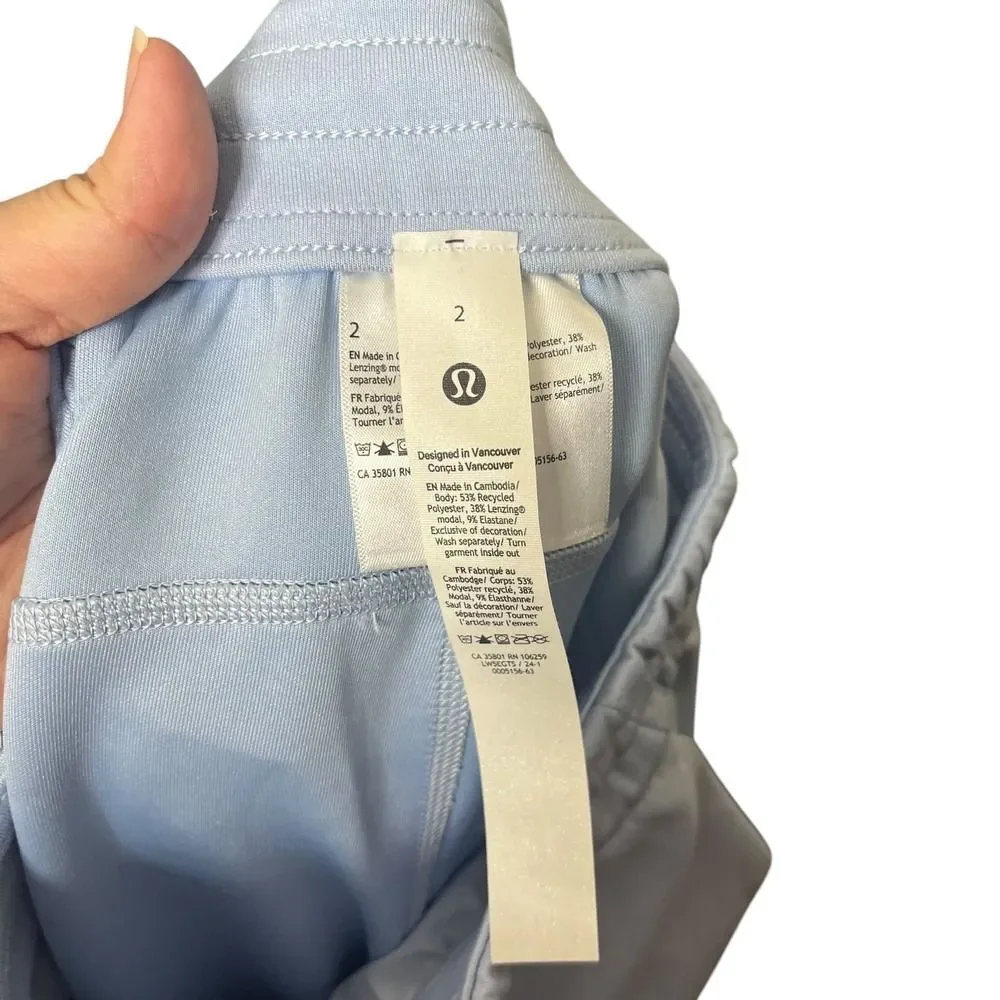 Lululemon Softstreme High Rise Pant Regular Women's 2 Blue‎ Linen Travel